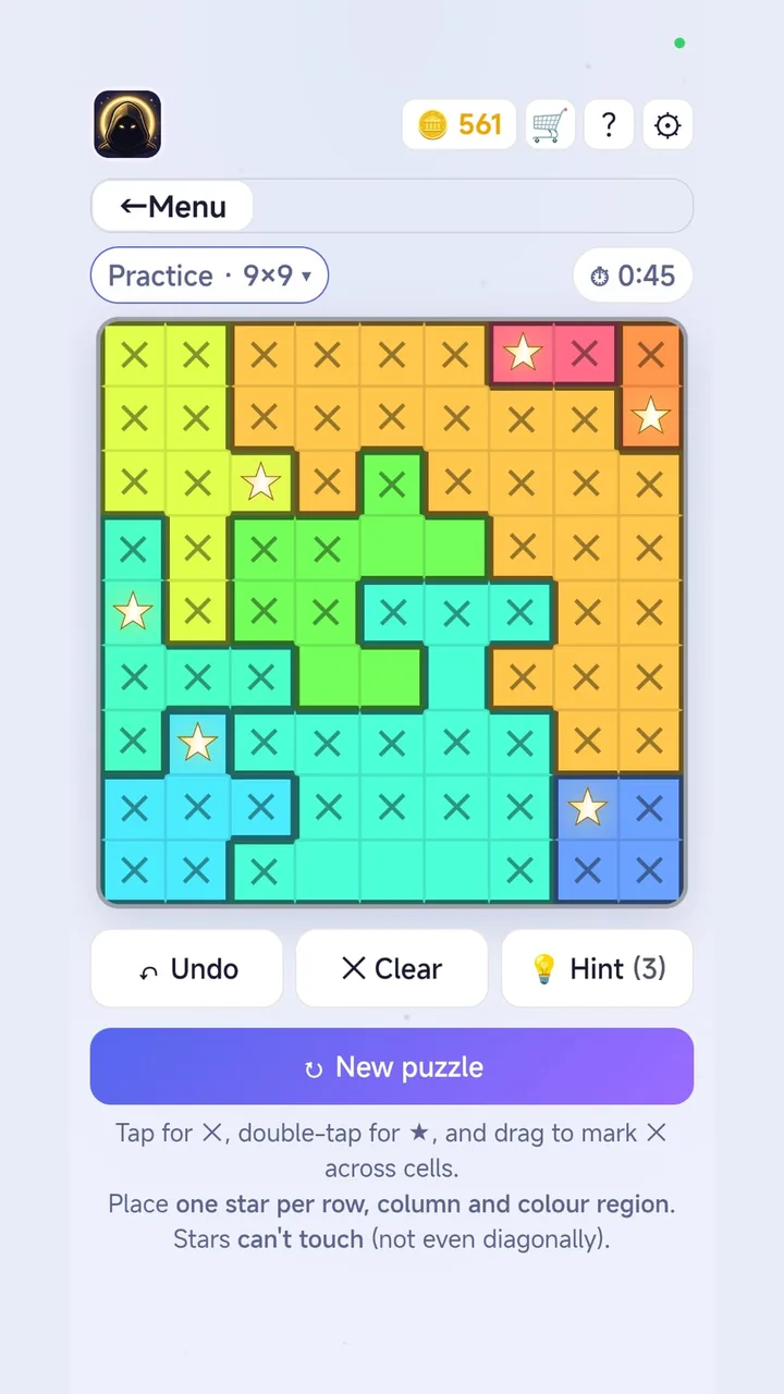 A 9×9 practice board