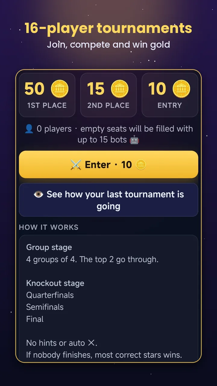 16-player tournaments