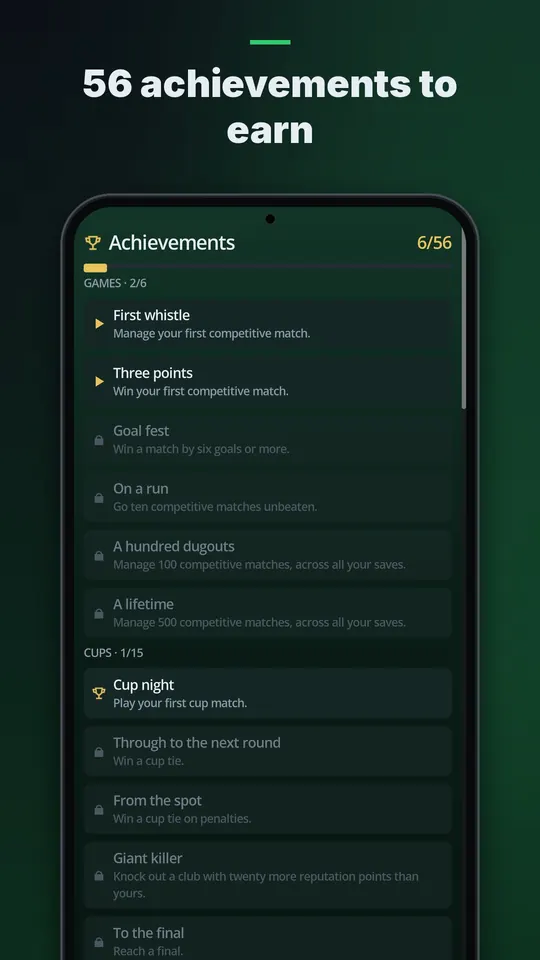 56 achievements to unlock