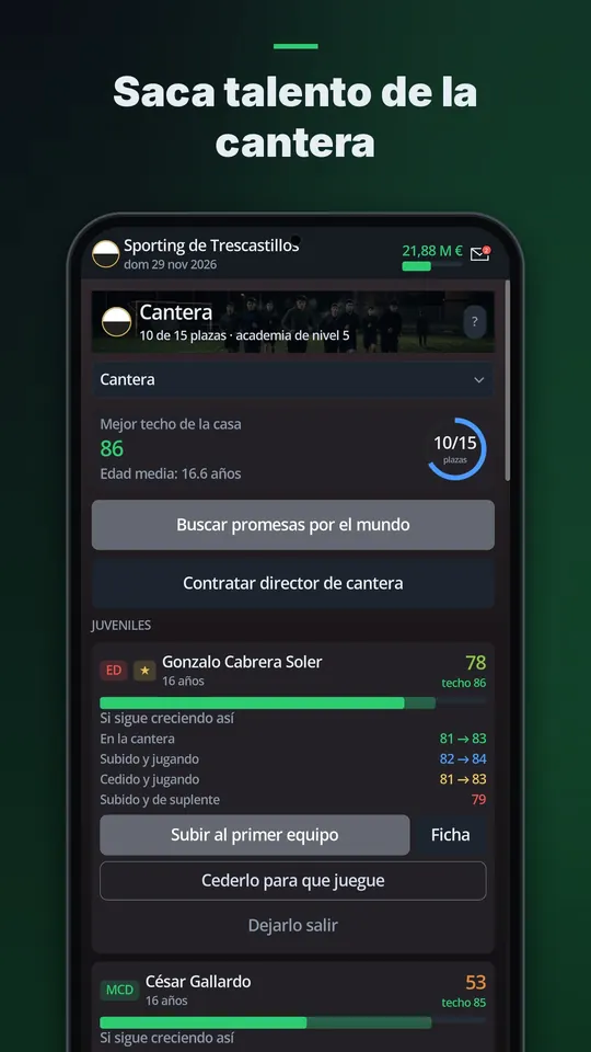 Saca talento de la cantera