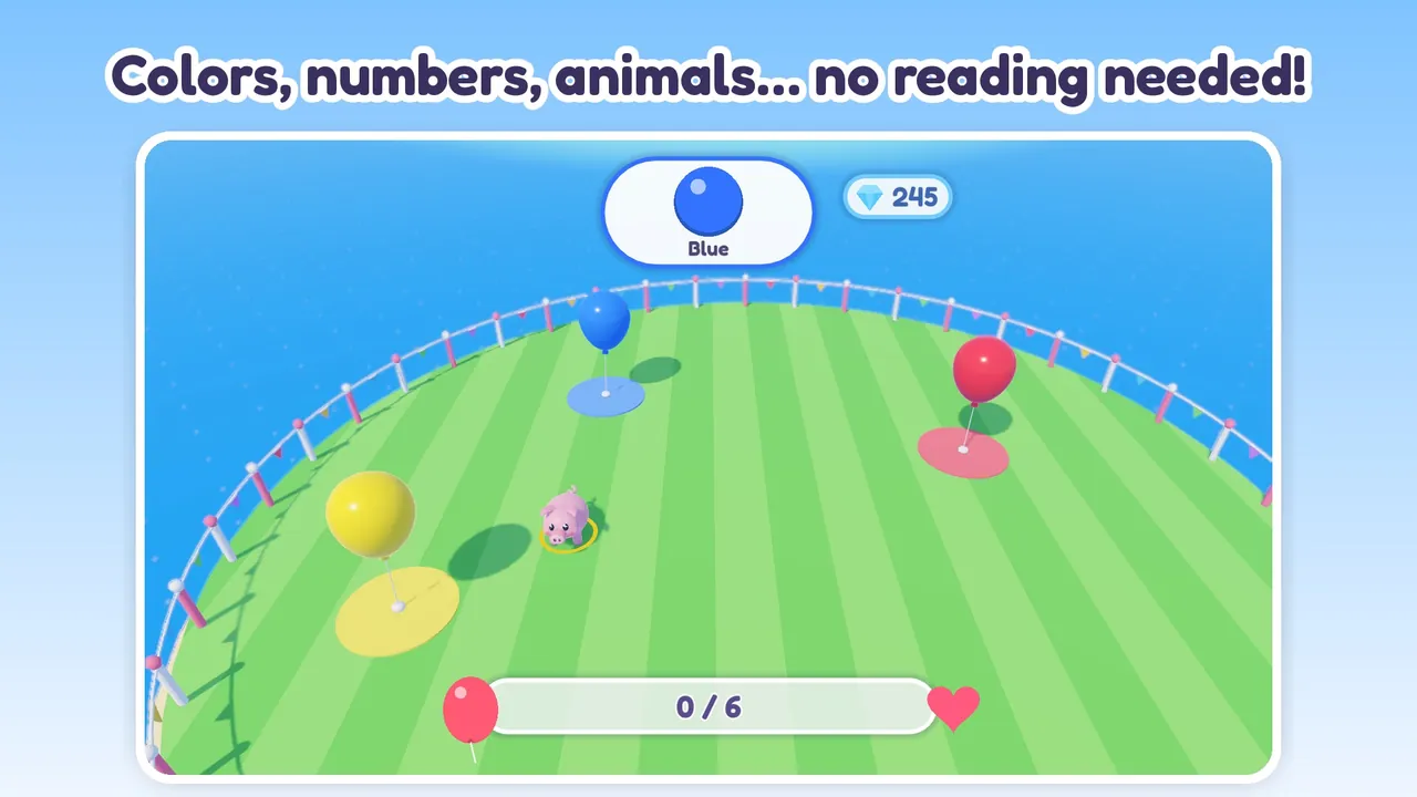 Colours, numbers, animals… no reading needed!